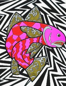 Red fish design number 8